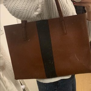 Vince camuto laptop tote brown w black stripe